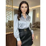 Saténová halenka VSB ELEGANT ve stříbrné barvě, VELIKOST XS