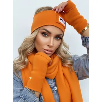 Šála Teplákový VSB set šála + čelenka + rukavice orange, VELIKOST UNI