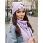 Luxusní teplákový VSB set šála + čepice lila fialová, VELIKOST UNI