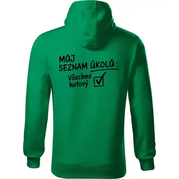 Pánská mikina Můj seznam úkolů - Mikina pánská Cape s kapucí - L ( Středně zelená )