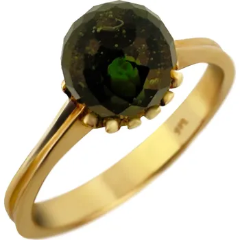 Prsten Zlatý prsten s vltavínem P22 0043