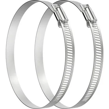 2 kusy Hadicové spony 125 mm, HG Power Nerezová Hadicová spona Nastavitelný průměr 118-140 mm pro