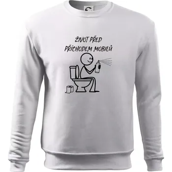 Pánská mikina Život před příchodem mobilů - Mikina Essential pánská - M ( Bílá )