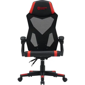 Herní židle CANYON gaming chair Flow MCH01 Mesh Black Red, CNE-MCH01R