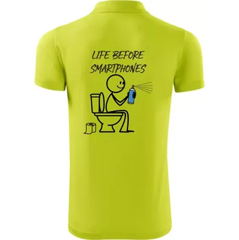 Pánská košile LIFE BEFORE SMARTPHONES - Polokošile Victory sportovní (dresovina) - 2XL ( Limetková )