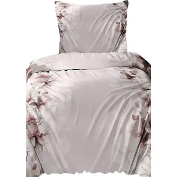 Povlečení 4sleep Flanelové povlečení 140 × 200 cm + 70 × 90 cm, Šípková růže na růžovém