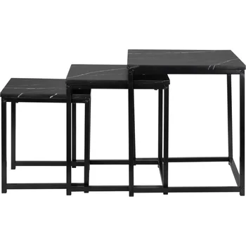 Konferenční stolek Šet černých odkládacích stolků Mercer 40 x 45 x 44 MDF, kov