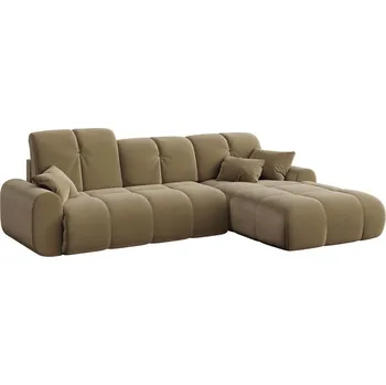 Pohovka Devichy Hnědá sametová rozkládací pohovka Tous 290 cm, pravá