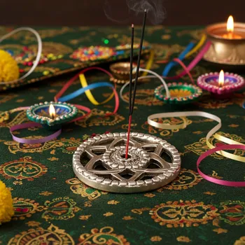 Květ v kruhu Stojánek na Vonné kužely / František / kov