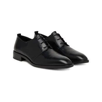 Pánské polobotky Polobotky Calvin Klein Slim Clean Derby Lth HM0HM02004 Černá 42