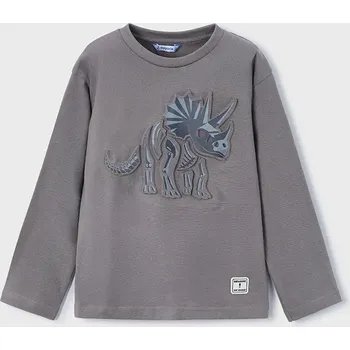 Dětské bavlněné tričko s dlouhým rukávem Mayoral 4089.5E.Mini.9BYA šedá 90X, vel. 134