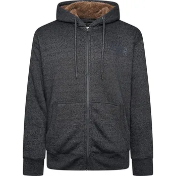 Pánská mikina KAM mikina pánská KBS 7088 s kožíškem nadměrné velikosti 5XL tmavě šedá