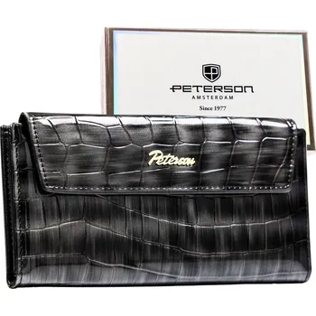 Peněženka Peterson Dámská peněženka z ekokůže s reliéfním vzorem krokodýla Barva: tmavošedý
