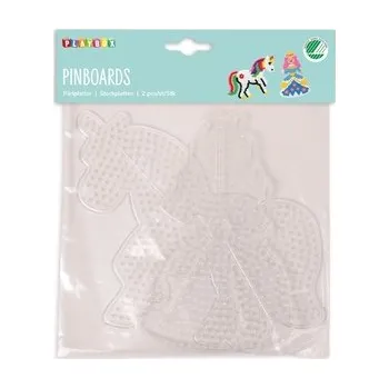 Dětské navlékací korálky Průhledné destičky pro zažehlovací korálky jednorožec a proncezna 2 ks