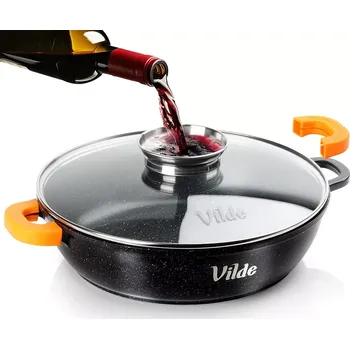 Pánev Hluboká granitová pánev se skleněnou poklicí TERRUNA AROMA 24 cm, 2,1 l