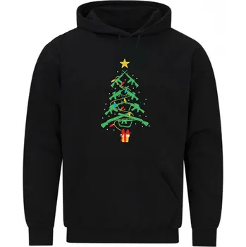 Pánská mikina Pánská mikina Vánoční Stromek ze Zbraní (Velikost: 5XL, Barva: Černá)