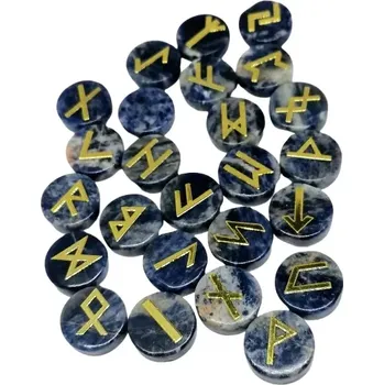 Runové kameny ze sodalitu s výkladem – věštecká sada s významem run