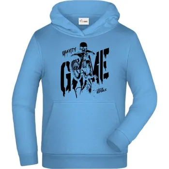 Pánské tričko Gravity Game, Enduro, Motocross, Quad, V2, černý tisk - Dětská mikina s kapucí - 164 cm