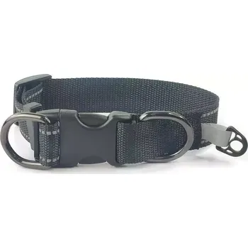 Obojek pro psa TopTechnology Reflexní obojek pro domácí zvířata nylonový černý s přezkou, velikost S