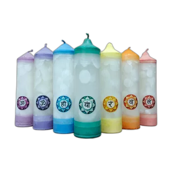 Svíčka Sada 7 čakrových MAXI svíček 1.–7. čakra válcové – SVITSOL | ...