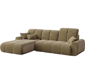 Pohovka Devichy Hnědá sametová rozkládací pohovka Tous 290 cm, levá