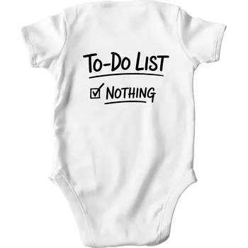 To-Do List - Nothing - Body kojenecké s krátkým rukávem - Krátký r. 3-6 měs ( Bílá )