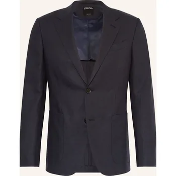 Pánské sako Zegna Pánské Oblekové Sako Extra Slim Fit Ze Lnu, tmavě...