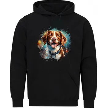 Pánská mikina Pánská mikina Věrný pes Bretaňský ohař (Velikost: 5XL, Barva: Černá)