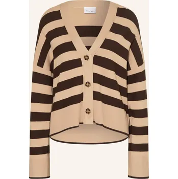 Dámský svetr Comma Dámský Pletený Kardigan, tmavě hnědá / béžová, 46