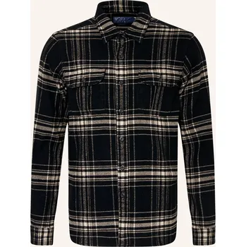 Pánská košile Polo Ralph Lauren Pánská Flanelová Košile Classic Fit, černá...