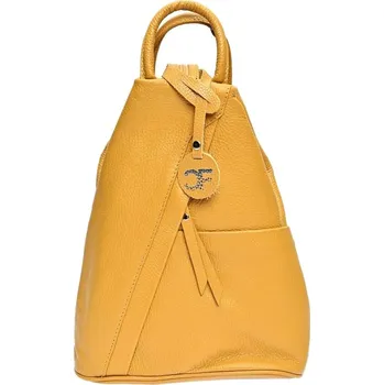 Městský batoh Carla Ferreri Dámský kožený batoh CF1625 Senape + 2 měsíce na vrácení zboží