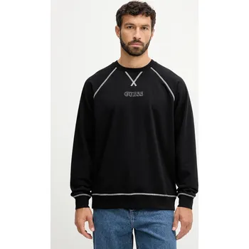 Pánská mikina Mikina Guess pánská, černá barva, s aplikací, U5RQ00 KCO31 U5RQ00.KCO31 99X, vel. XXL