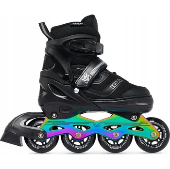 Kolečkové inline brusle RAVEN Drill Black/Neo Chrome Velikost bruslí: EU 34-37