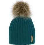 Dívčí zimní čepice zelené barvy s bambulí Werbena