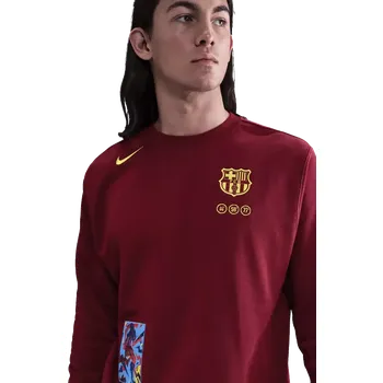 Pánská mikina Pánská mikina s kulatým výstřihem Nike FC Barcelona 25/26 Club bordó