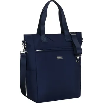 Kabelka Peterson prostorná dámská nákupní taška s uchy a odnímatelným popruhem Barva: námořnictvo
