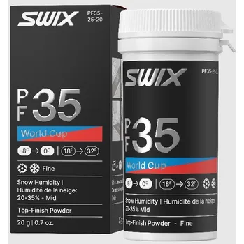 Lyžařský vosk SWIX PF35 WC Fine Mid, +2°C/-10°C, 20 g, prášek bez fluoru