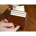 Kožená peněženka na karty Flip tmavě hnědá