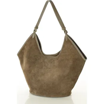 Kabelka MARCO MAZZINI Béžová taupe kožená hobo kabelka (s289b) Velikost: ONE SIZE
