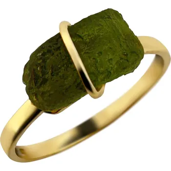 Prsten Vltavín Moldavite Zlatý prsten s vltavínem P27 0039