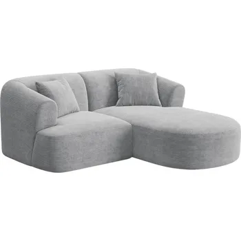 Pohovka Cosmopolitan Design Světle šedá manšestrová rohová pohovka Campi 180 cm, pravá