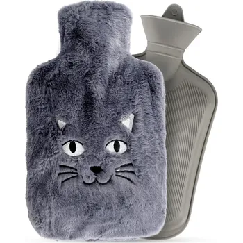 Termofor Termofor v plyšovém obalu šedá kočka 1,8 l