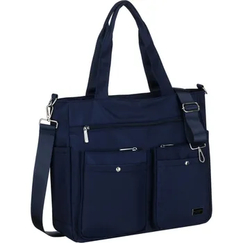 Kabelka Peterson prostorná dámská taška s přihrádkou na notebook Barva: námořnictvo