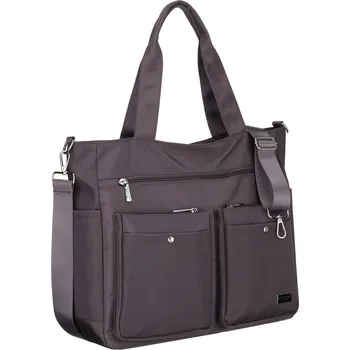 Kabelka Peterson prostorná dámská taška s přihrádkou na notebook Barva: Šedá