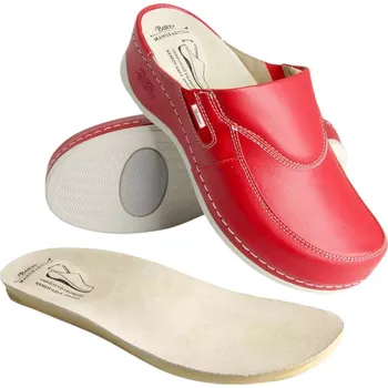 Dámské pantofle DÁMSKÉ PANTOFLE BATZ FC10 ČERVENÁ Barva: Červená, Velikost: 40