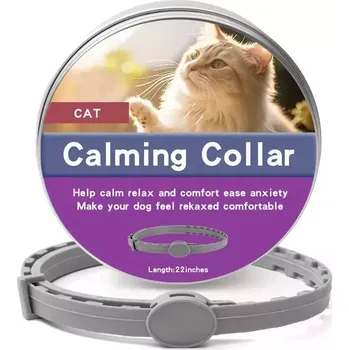 Antiparazitikum pro kočku TopTechnology Uklidňující obojek proti blechám a klíšťatům pro kočky 56 cm (šedý)