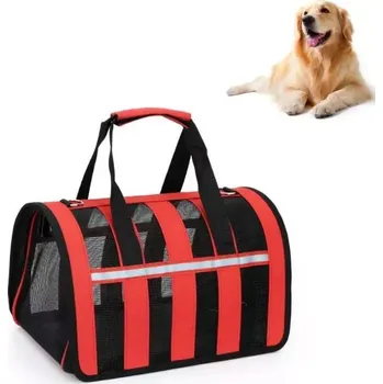přepravka pro zvíře TopTechnology Skládací síťovaná transportní taška pro domácí zvířata, velikost S (červená)