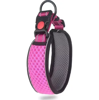 Obojek pro psa TopTechnology Obojek pro psa s medovou strukturou, prodyšný a reflexní, proti škrcení L (Růžová Červeň)