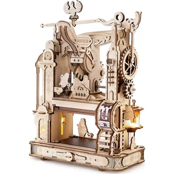 3D puzzle RoboTime 3D dřevěná mechanická skládačka tiskařský lis 303 dílků