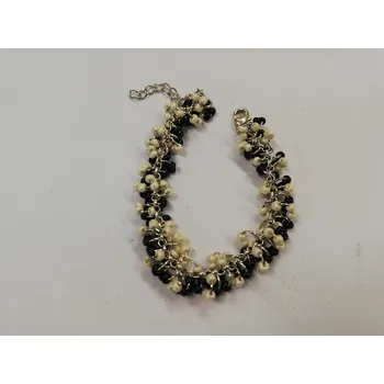 Náramek Náramek s korálky - modrobílý - délka 17-22 cm